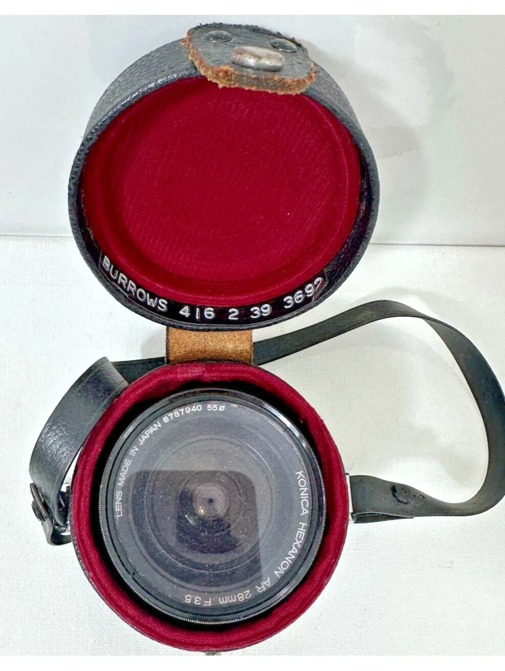 Konica Hexanon AR 28mm f3.5 Wide Angle Manual Focus Lens w/ Vintage Case